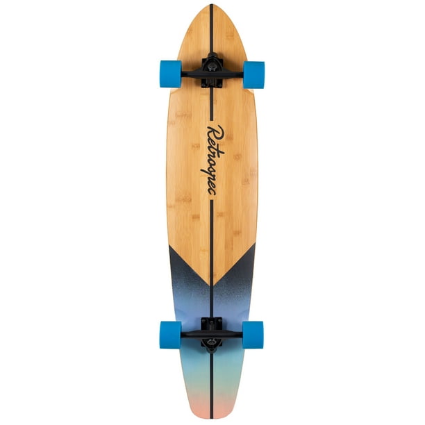 New Retrospec Skateboard Complete 44 Inch Zed Longboard Bamboo Maple Aqua Pipe..